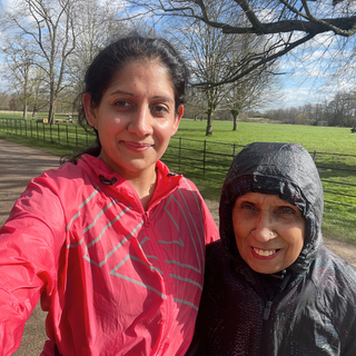 Two women smiling at camera