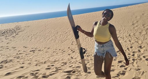 Nadine on a sunny beach