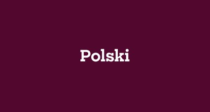 A maroon card with the word 'Polski' on it.