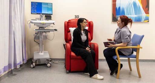Nurse and person speaking